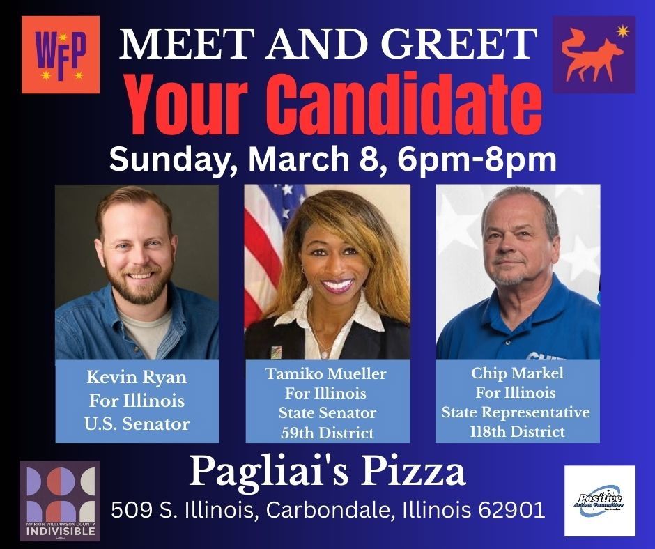 Meet & Greet Sunday, March 8, 6-8 p.m. Pagliai’s Pizza